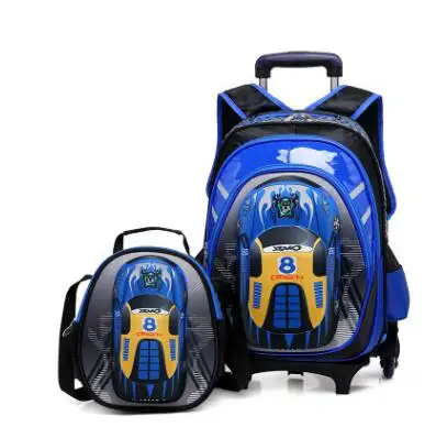 Школьные сумки на колесах для мальчиков, детские рюкзаки на колесиках с 3D рисунком, детские дорожные сумки