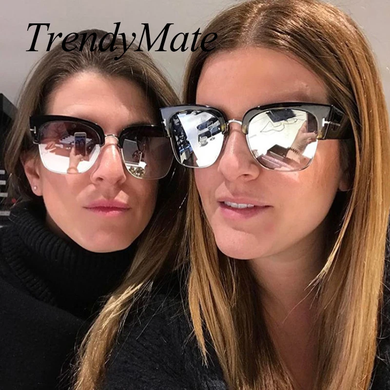 Очки солнцезащитные женские с полуободковой оправой UV400 1140T|brand sun glasses|designer