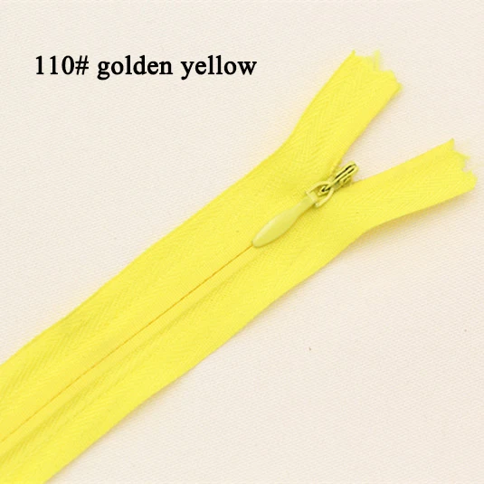 110 golden yellow 10 шт. 28 см; большие размеры 35-40 см, 45 см 50 см 55 60 см в длину 3# невидимые молнии нейлон катушки молнии набор «сделай сам» для пошива одежды аксессуары для одежды - Цвет: 110 golden yellow