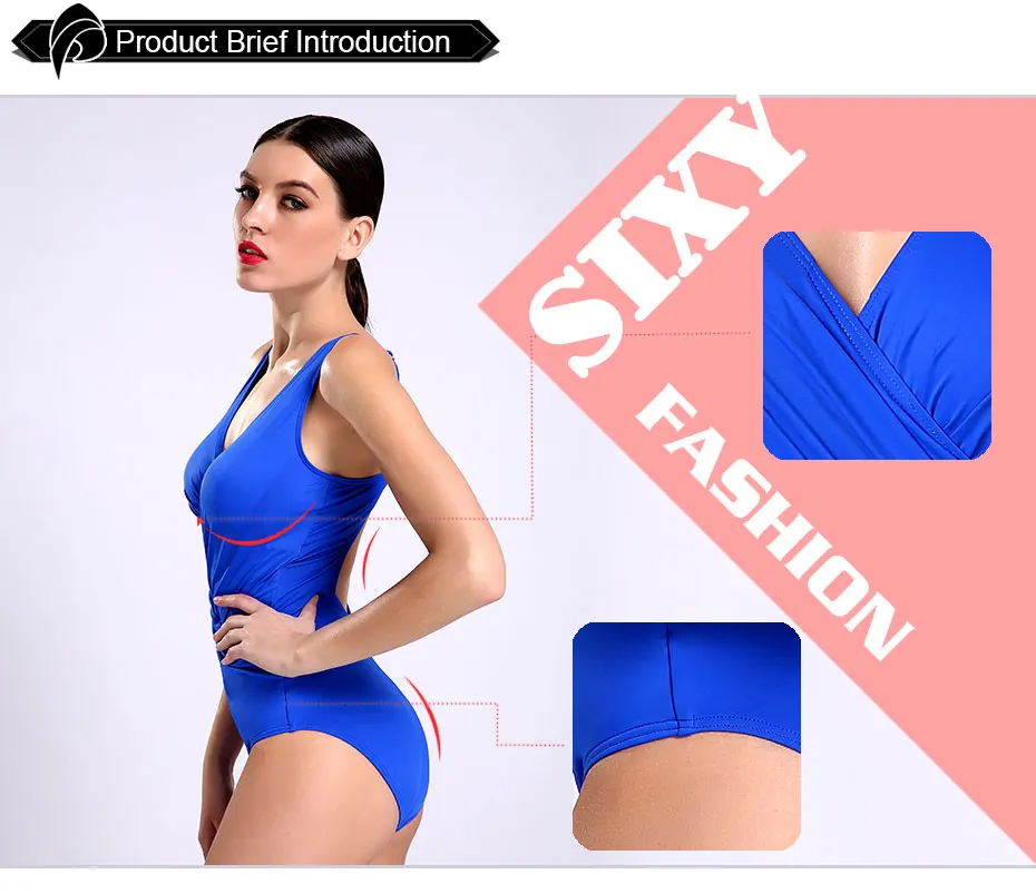 Andzhelika Цельный Купальник Женщины Твердые Раза BddySuit Плюс Размер Купальники Ретро Старинные Купальники Плавание Цельный костюмы