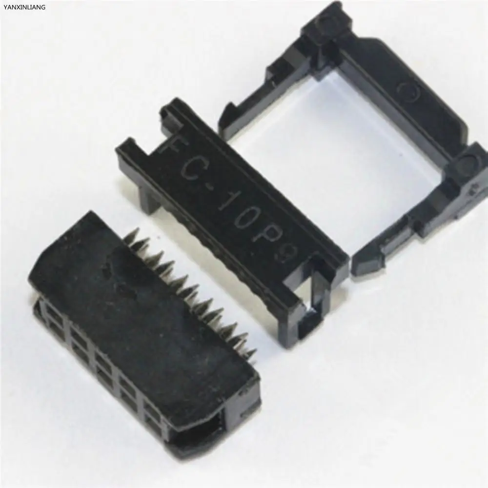10 шт. FC 10P 2x5Pin двухрядный шаг 2 54 мм гнездо IDC разъем Женский Заголовок контактный