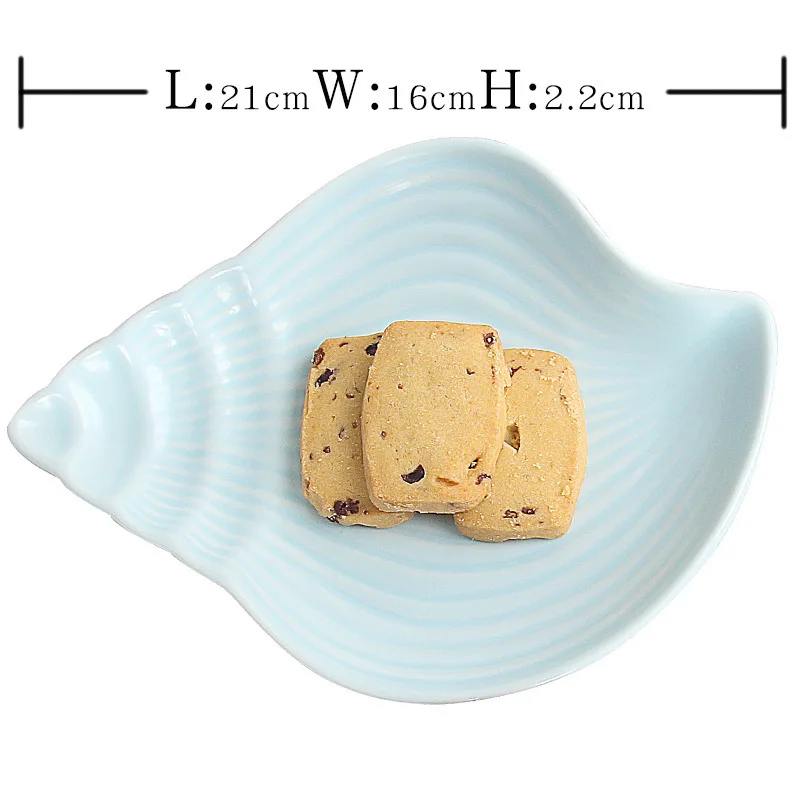 Dropshipping Kitchen Creative Lovely Oceaon Ceramic Plate Bowl Decorative Jewelry Trinke Storage Tray Blue Home Salad Dish 1pc - Цвет: 1