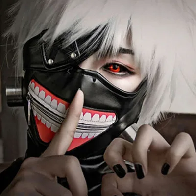 Anime Tokyo ghoul mask adjustable zipper bike riding dust disguise role play | Тематическая одежда и униформа