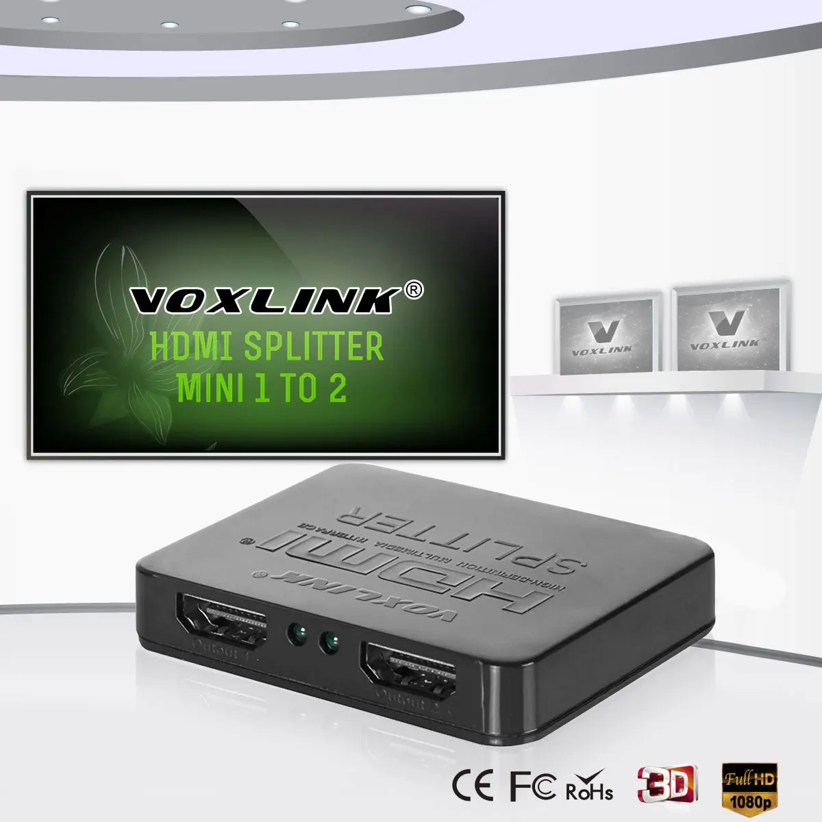 1080 P 3D Mini 2 Порты и разъёмы HDMI Splitter Switcher 1x2 1 в из распределитель hdmi сплиттер для HDTV PS3