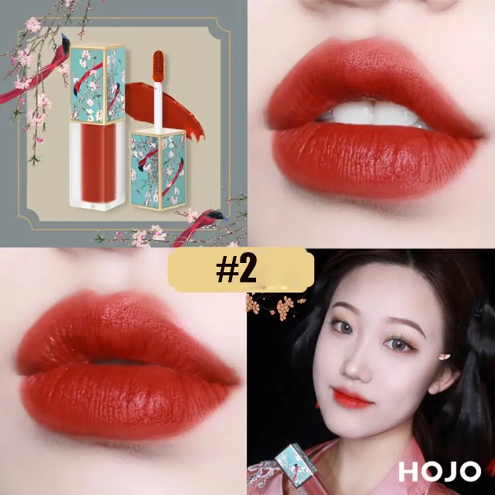 2 Chinese Style Palace Museum Lipstick Moisturizer Non-Sticking Cup Lip Stick Matte Waterproof Lip Stick Women Lips Makeup Gifts - Цвет: 2