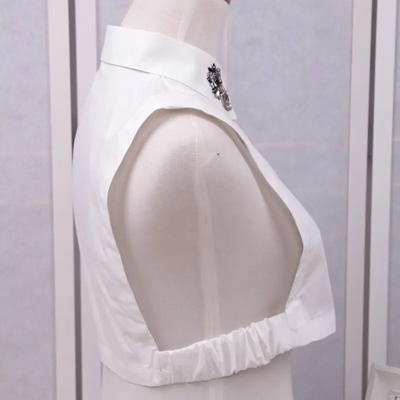 Имитация рубашки с ложным воротником женская блузка белый шифоновый съемный