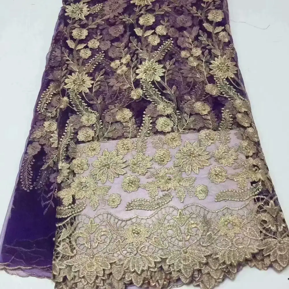 Wholesale high quality African lace fabric milk silk decals French gauze Nigeria wedding dress 2019 new style | Дом и сад