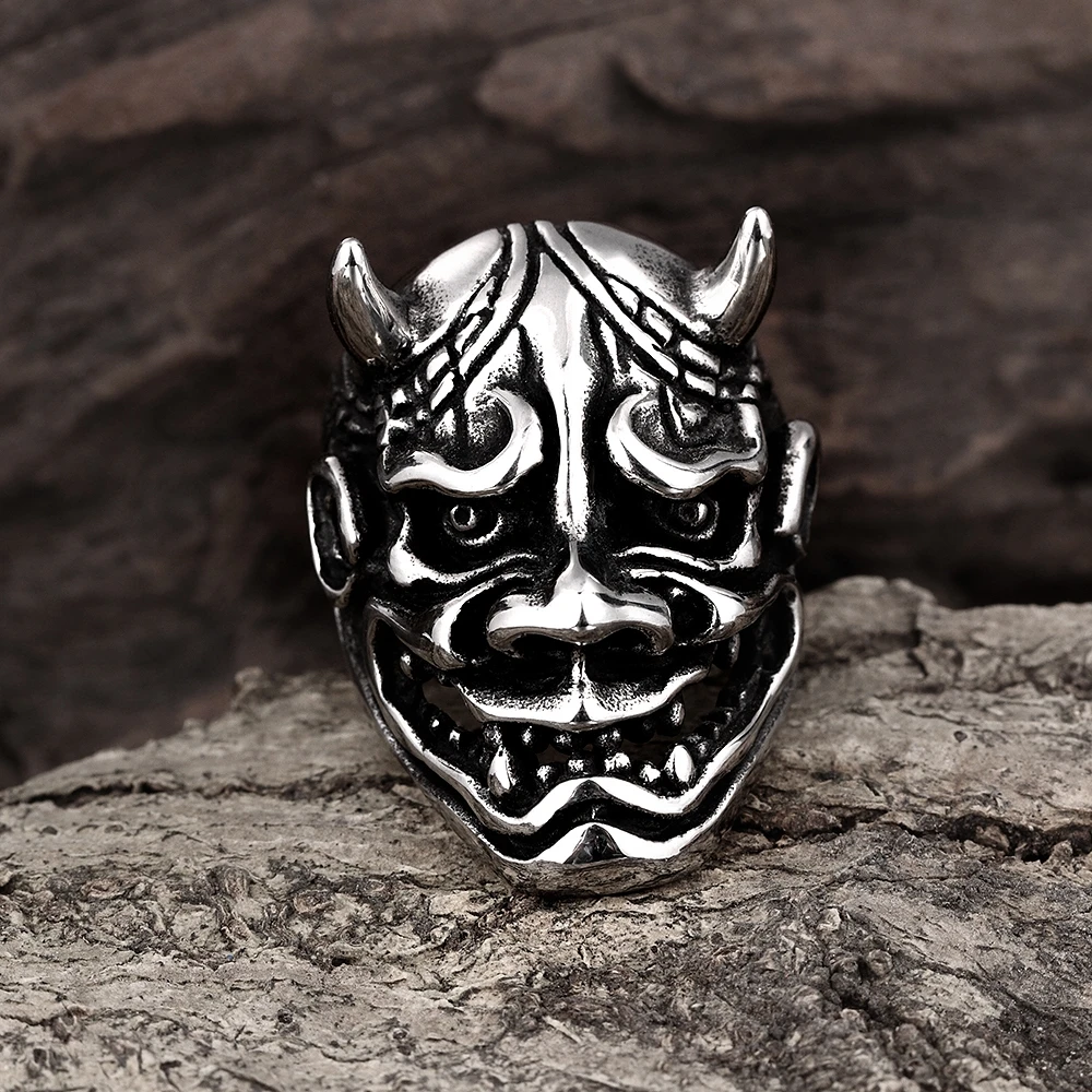 Кольцо из нержавеющей стали с орком в стиле панк эмаль Ретро стиль байкер большие