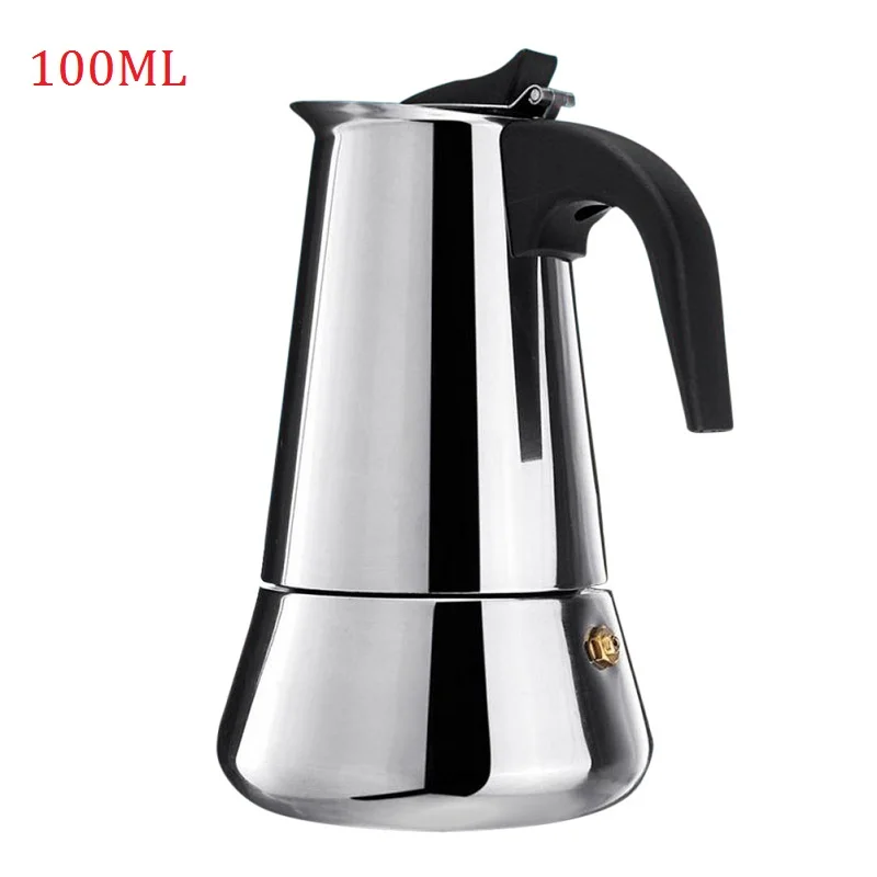 100ml A Кофе разработчиков в итальянском стиле топ Moka эспрессо Cafeteira Кофеварка 100/200/200/450 мл Плита Кофе горшок Кофе производителей - Цвет: 100ml A