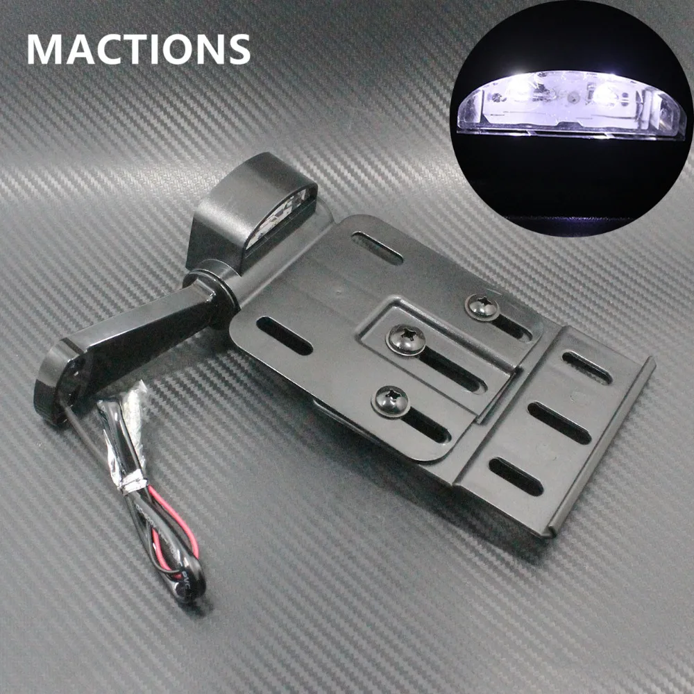 Телескопический складной светодиодный светильник для мотоцикла черный номерной