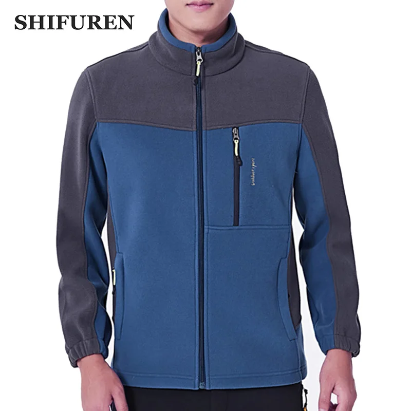 Зимняя мужская флисовая куртка SHIFUREN Теплая повседневная верхняя одежда с