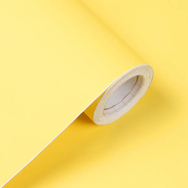 Light yellow Самоклеющиеся однотонные из ПВХ обои, водостойкие декоративные пленки, наклейки для ремонта мебели, наклейки для кухонных шкафов - Цвет: Light yellow