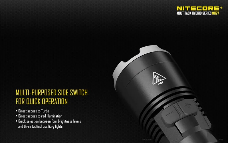 Красный Dot Award Winner Nitecore MH27 1000 люмен CREE XP-L HI V3 светодиодный перезаряжаемый USB фонарик с RGB светодиодный s