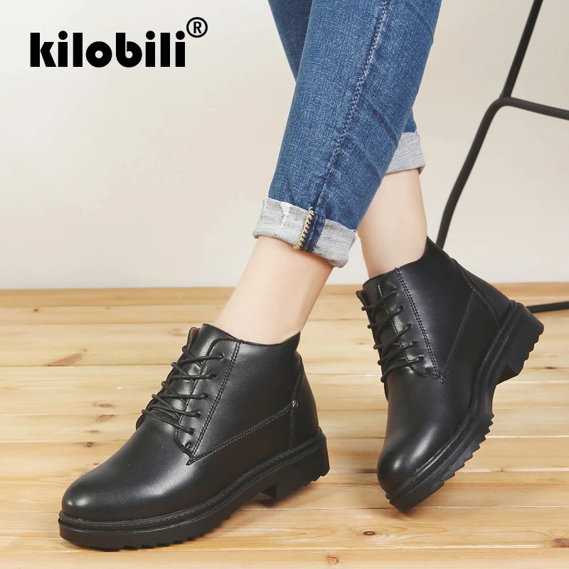 Kilobili/2018 г. Осенне-зимние женские ботильоны ботинки до середины икры из