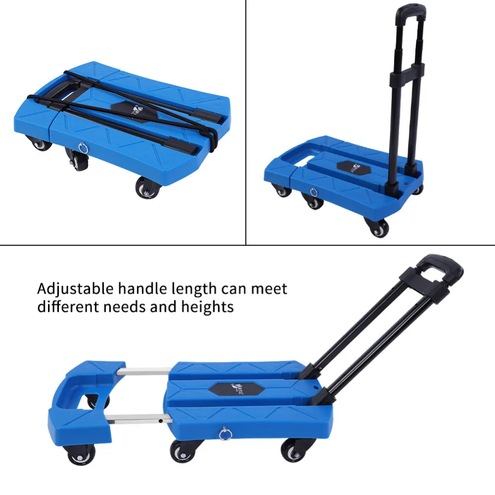 Складная переносная тележка на 6 колесах с телескопической ручкой, синяя Бытовая Тележка для покупок, аксессуары для путешествий, багаж,, Тролль