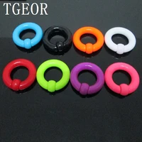 new hot wholesale charm 120pcs mixed 6 gauges and mixed multi solid colors uv acrylic bcr piercing captive ring free shipping