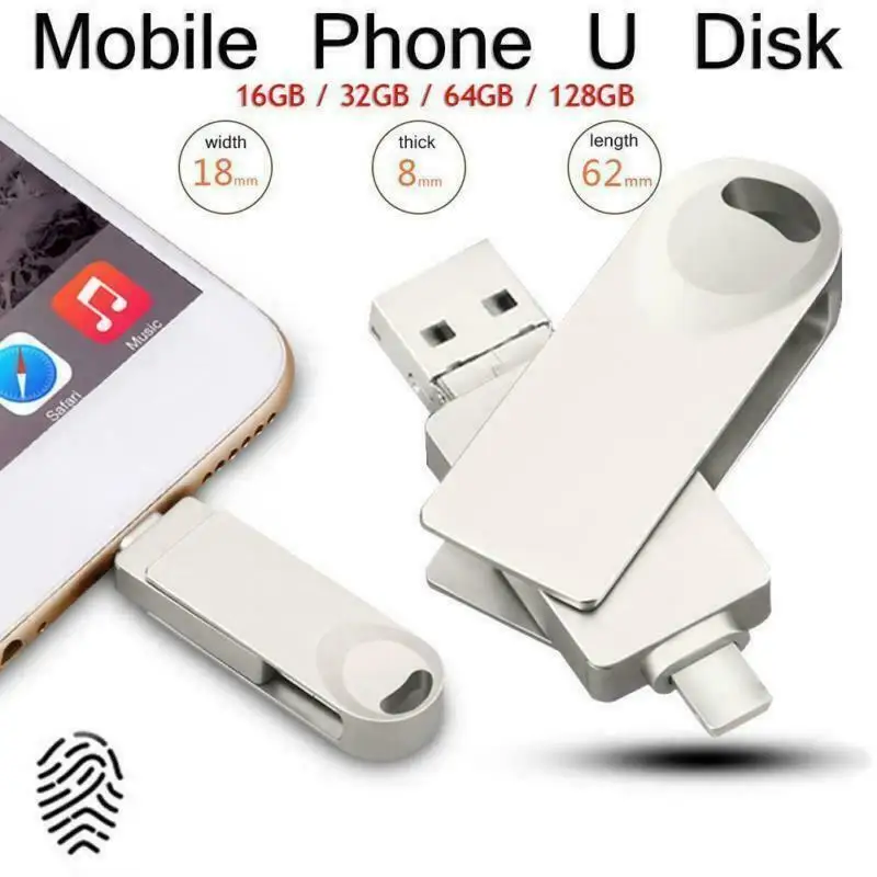 

Pen Drive 128GB 3 in 1 64GB 32GB Otg USB Flash Drive 3.0 Flash Drive 256GB For iPhone X XS XS Max XR 8 7plus iPad Android phone