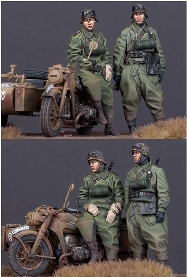 1/35 весы Неокрашенная Смола рисунок мотоцикл экипажа