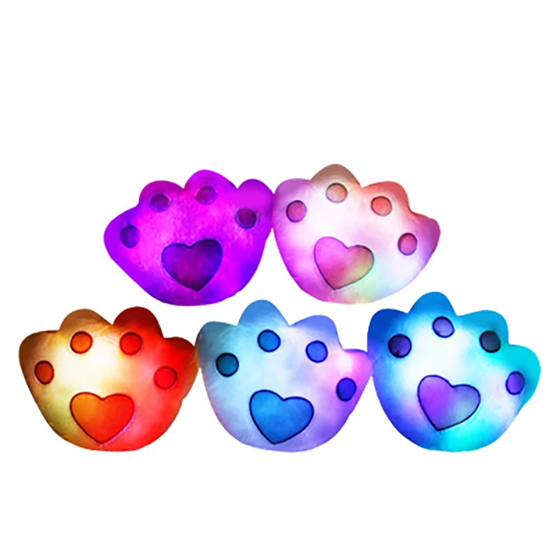 Красочные светящиеся подушки световой Медвежья Лапа мягкая плюшевая подушка