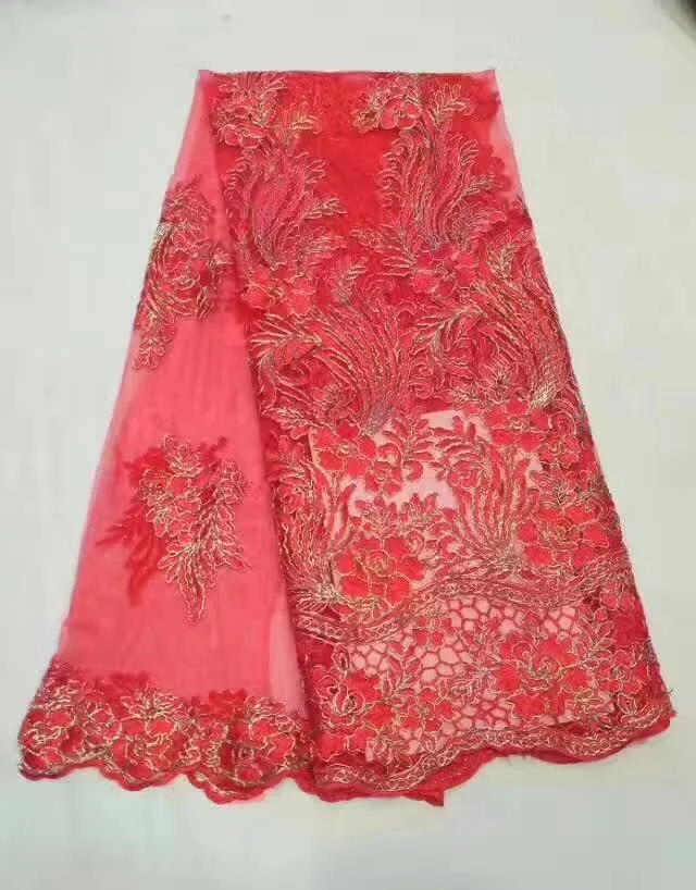 2017 fuchsia Guipure French Lace Fabric High Quality African Tulle With Stone Cheap Nigerian Fabrics For Women | Дом и сад