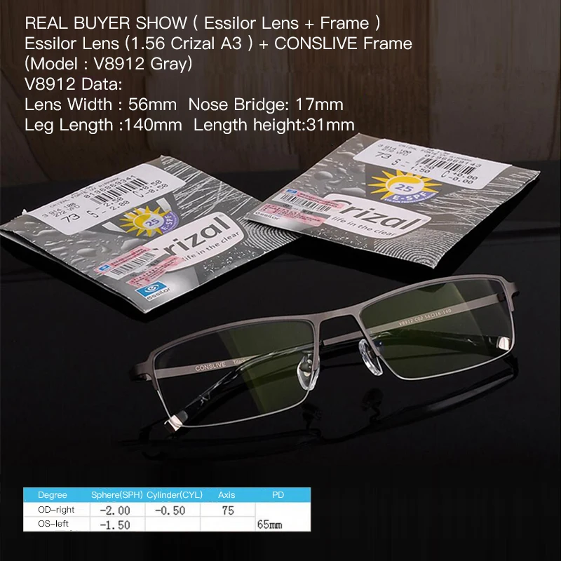Прозрачные линзы Essilor Crizal для близорукости астигматизма 1 56 60 67 74 Линзы очков по