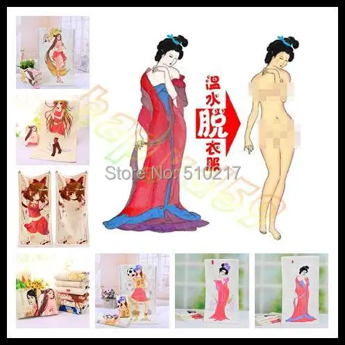 40pcs Novel sexy beauty soccer girl undressing magic towel heating undress discoloration face birthday Day gift | Дом и сад