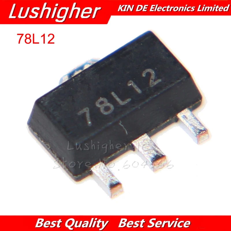 Новый оригинальный Трехконтактный регулятор 78L12 SOT-89 SMD 12 В, 50 шт.