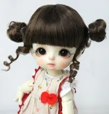 Коричневый 8 Bjd парик Синтетический мохеровый парик милый стиль-лати azone - Цвет: Коричневый