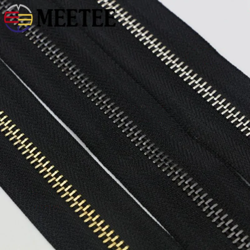 Meetee 2 ярда 5 # металлическая светильник Золотая медная зубчатая молния для одежды