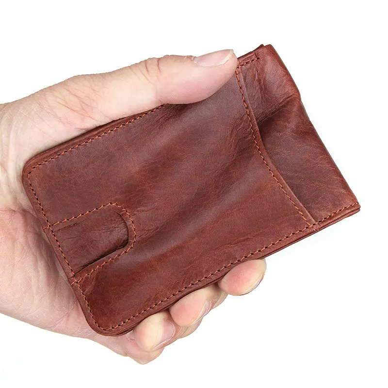 brown mini wallet Новое поступление мини-кошельки Мужская, из бычьей кожи короткий тонкий мужской кошелек для мужчин тонкий мужской кошелек - Цвет: brown mini wallet