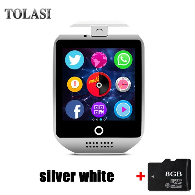 Q18 Смарт-часы Камера TF sim-карты телефон часы синхронизации SMS Facebook Twitter Bluetooth Smartwatch
