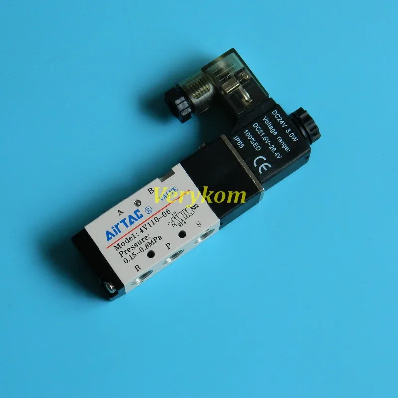 4V110 06 соленоидный воздушный клапан 5 портов 2 Позиции 1/8 &quotBSP 12V 24V DC AC 110V 220V 24VAC 5/2