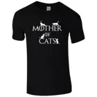 Футболка с изображением матери кошек, Забавный девиз трона, дракона, модный мужской топ в стиле унисекс, хлопковая футболка с коротким рукавом, Мужская футболка