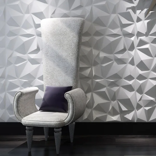 

12 Pcs Diamond 3D Plant Fiber Wall Panels 3D Wall Covering 3m2 for Wall Decoration