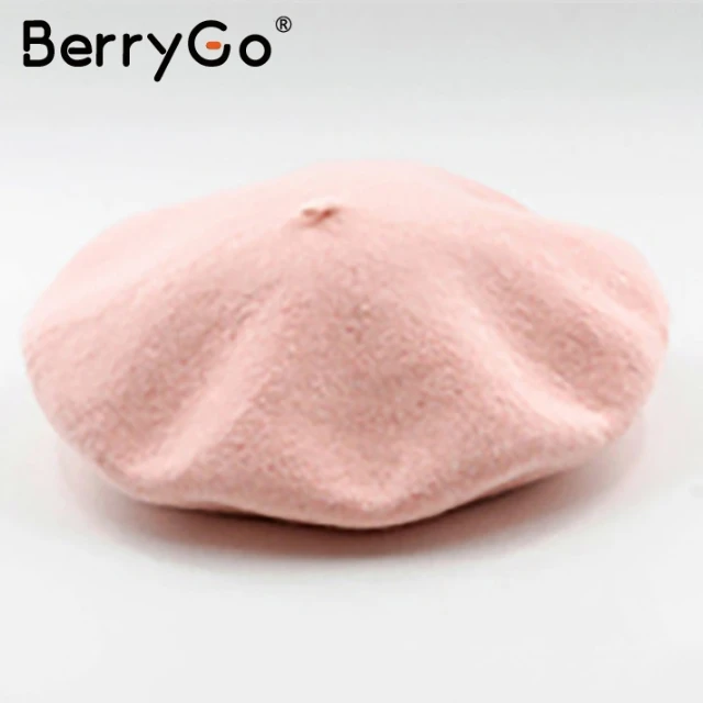 BerryGo, зимний шерстяной женский берет шапка Кепка, Повседневная Уличная одежда, Черный берет, кепка, элегантный теплый осенний женский Французский Берет, шапочка - Цвет: Color3
