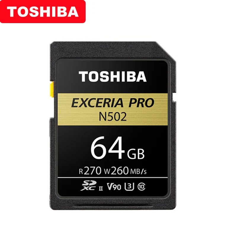 Toshiba sd карта 32 Гб SDHC U3 64 128 ГБ SDXC V90 UHS II карты памяти N502 EXCERIA PRO до 270 МБ/с. Поддержка 8 K