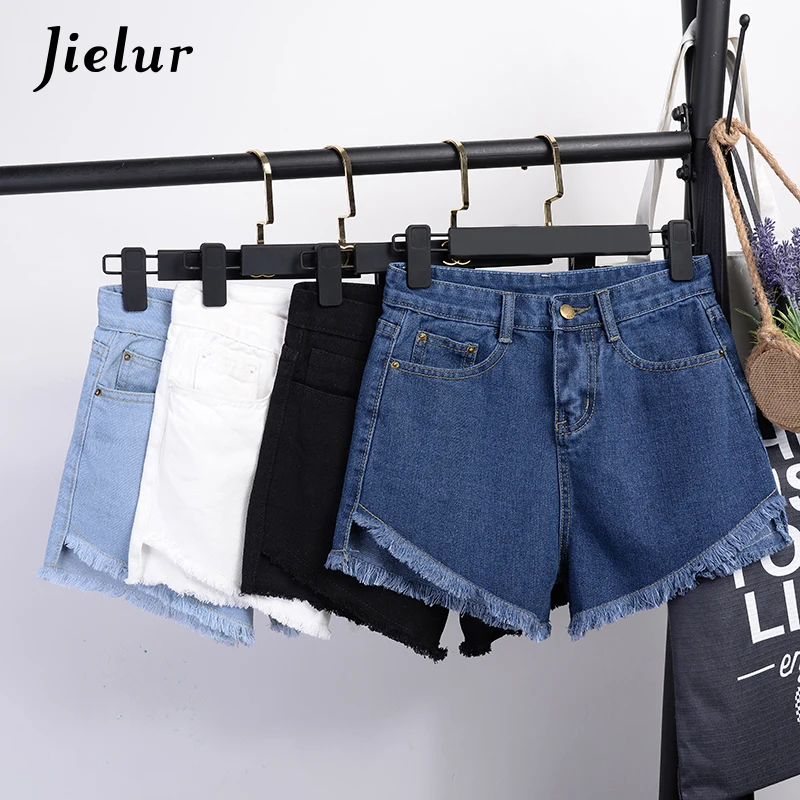 Jielur Лето 2020 Новая 4 Цвета S XXL все матч с кисточками короткие джинсы для женщин