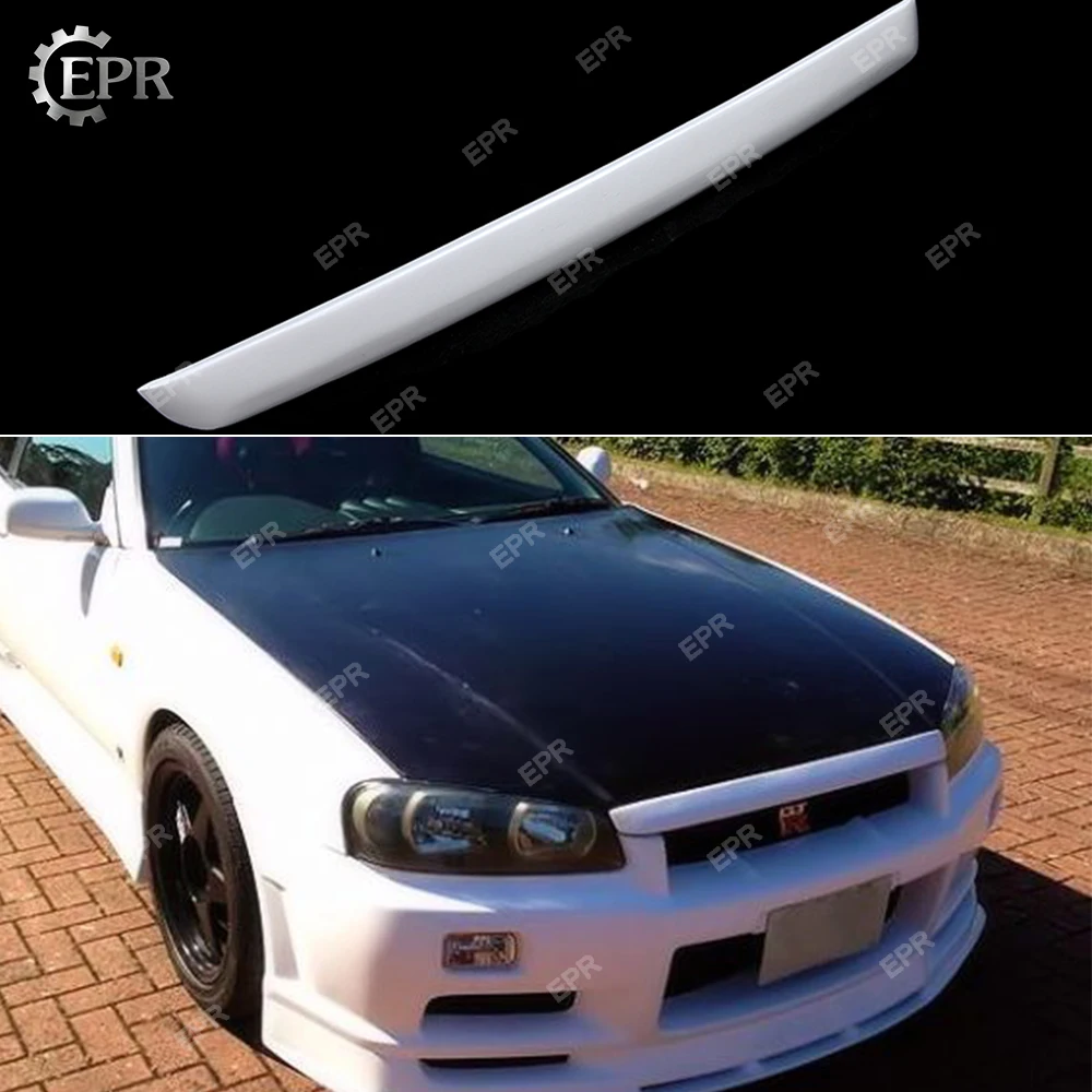 Для Nissan Skyline R34 GTR FRP стекловолокно передняя капот губы обвес тюнинг часть для GTR R34 GTST стекловолокно капот губы