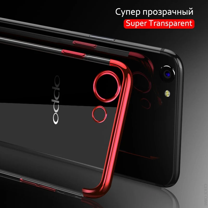CHOEOIWE Cases for OPPO A83 Plating Soft Case Utra-thin Cover A71 Silicone Transparent Phone Back Coque Shell |