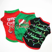 christmas festival dog vest t shirt cotton fashion small dog clothes holiday costume for pet puppy cats vests chihuahua clothing