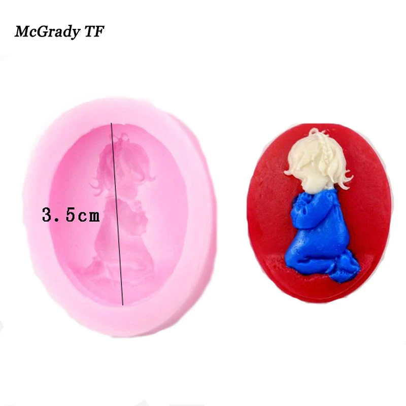 Молиться девушка Ангел Силиконовый Мыло формы Фондант Торт Плесень шоколад для