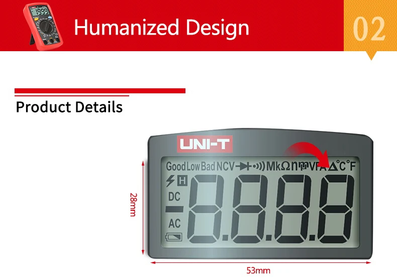 UNI-T UT33A+ UT33B+ UT33C+ UT33D+ цифровой мультиметр AC DC Ток Сопротивление+ 2mF емкость NCV тестер с ЖК-подсветкой
