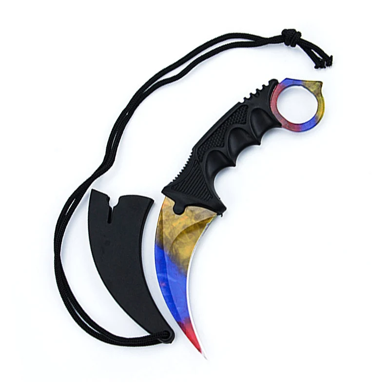 Q CS GO, тактический коготь, нож Karambit, инструменты для кемпинга, охоты, выживания, EDC, ножи с фиксированным лезвием, с оболочкой - Цвет: Q