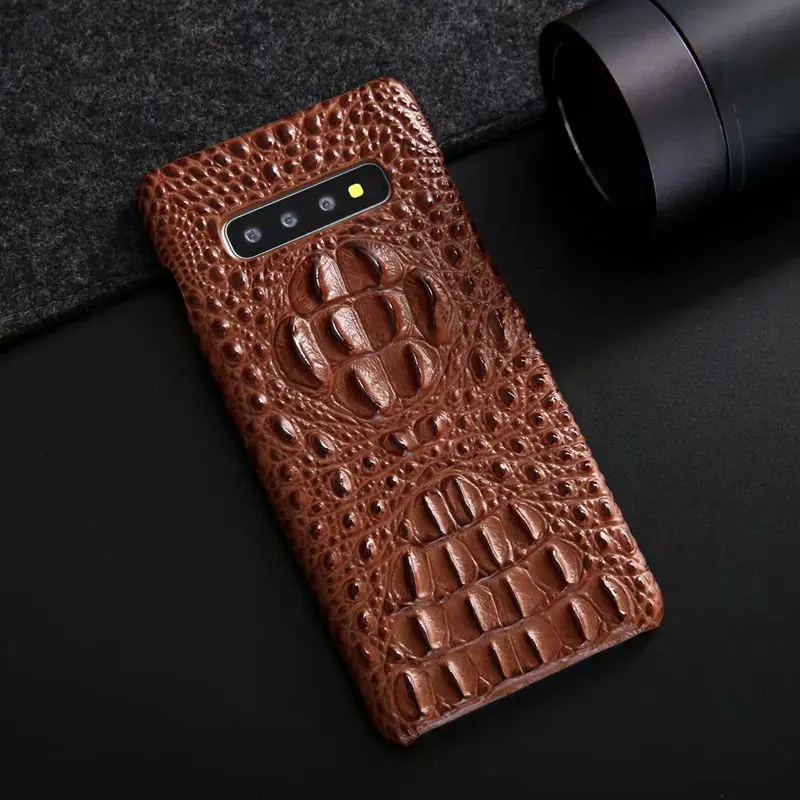Чехол для samsung Galaxy S 10, 9, 8 plus, note 8, 9, 10 plus, чехол, Funda Etui, роскошный кожаный чехол для задней панели телефона, аксессуары, чехол - Цвет: Brown