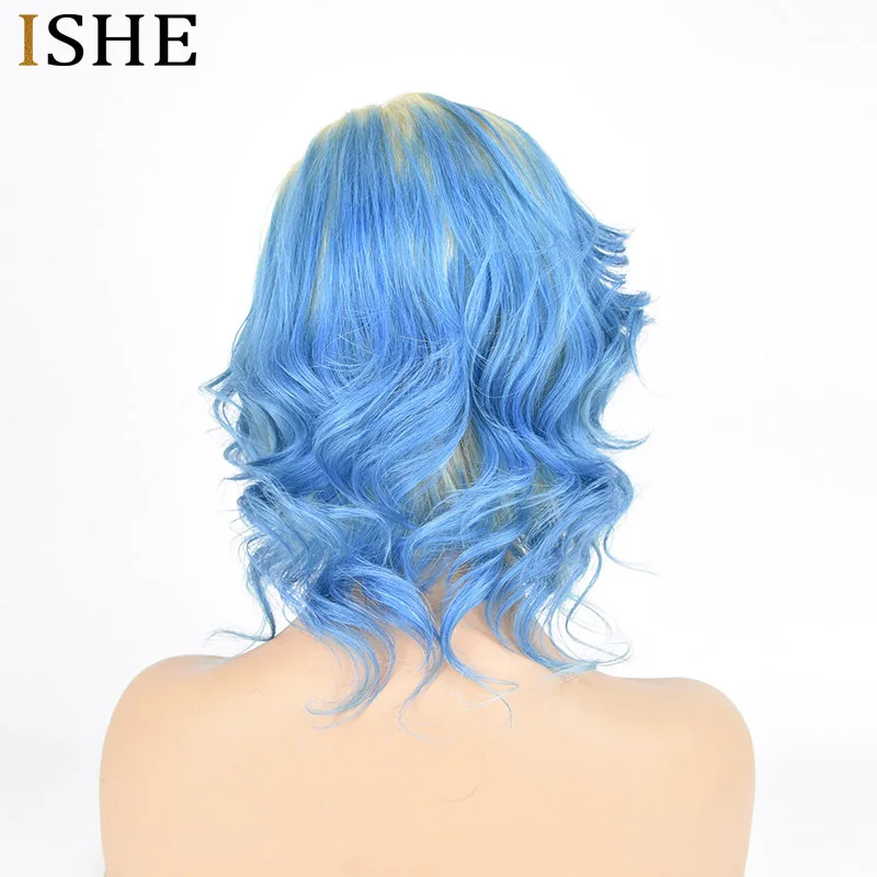 Цветной 613 синий Full Lace парик с ребенком волос Glueless 13x6 Прозрачный Швейцарский Синтетические волосы на кружеве парики естественная волна человеческих волос