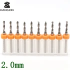 Набор сверл PCB 2,0 мм, 10 шт., фрезерный станок с ЧПУ из карбида вольфрама и металла, деревянные и кожаные ручные инструменты, аксессуары для гравировального станка, Фрезерный инструмент