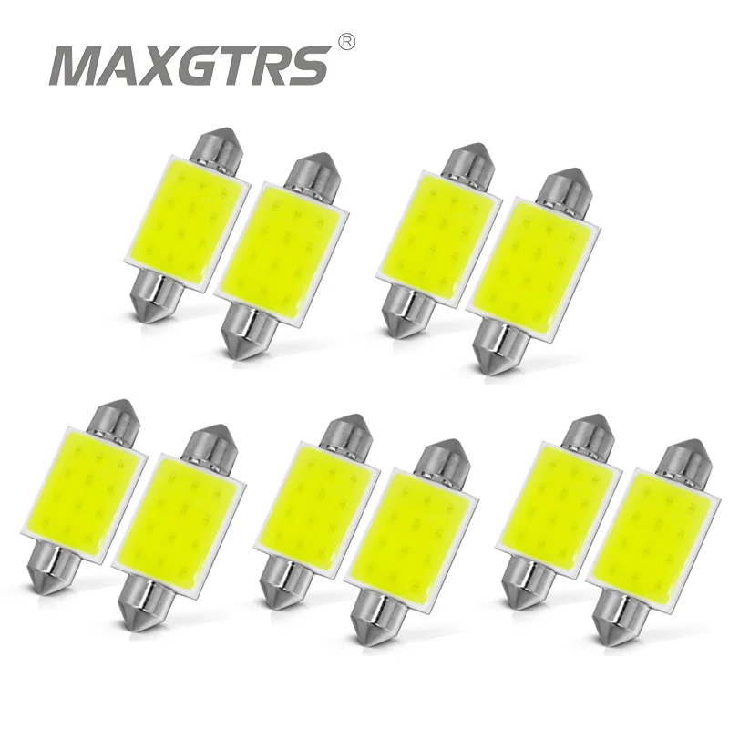 Автомобильные светодиодные лампы Festoon COB 10 шт./лот 31/36/39/41 мм C5W 12 В Smd/chips|colored interior car