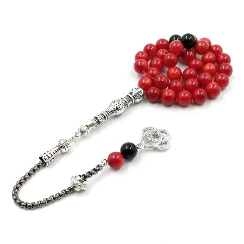 Женский браслет с натуральным коралловым рисунком 33 Yasr fossil Tasbih подарок для жены
