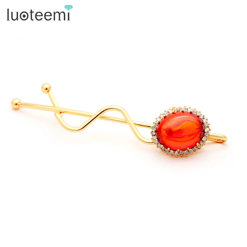 Новое поступление от LUOTEEMI модная женская шпилька для волос с оливковым и зеленым