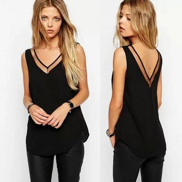 XL, XXL, XXXL, женская шифоновая рубашка, лето, сексуальный топ с v-образным вырезом для девушек, повседневная сетчатая Лоскутная Блузка, топы размера плюс, 6 размеров